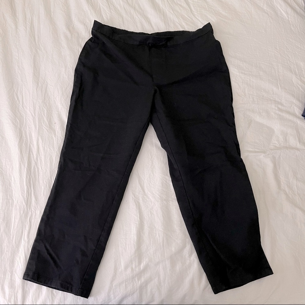 Isaac Mizrahi Black Stretch Pull On Cropped Pant